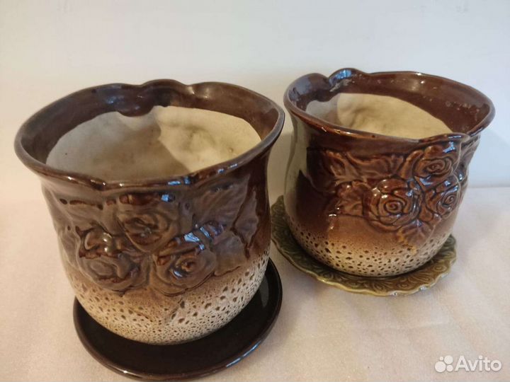 Горшок керамический, цветочный