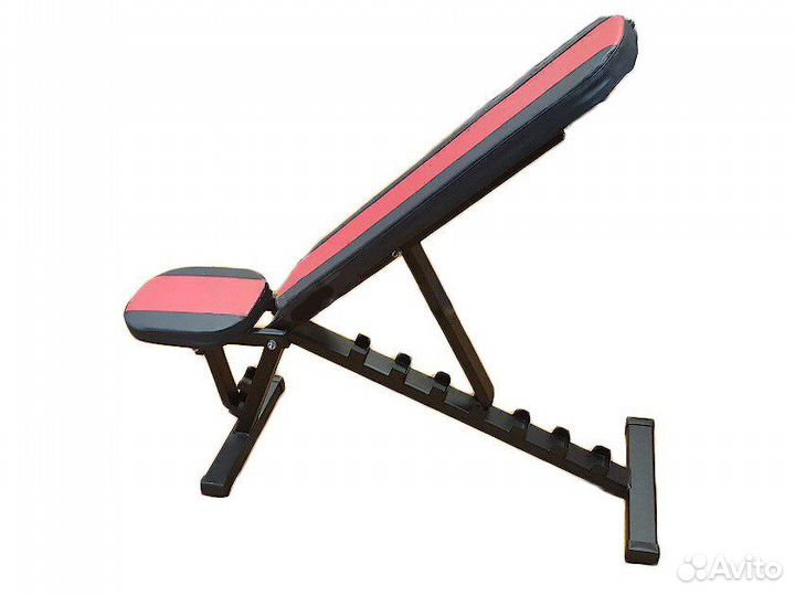 Скамья для Жима штанги лежа Профи - Черно-Красная