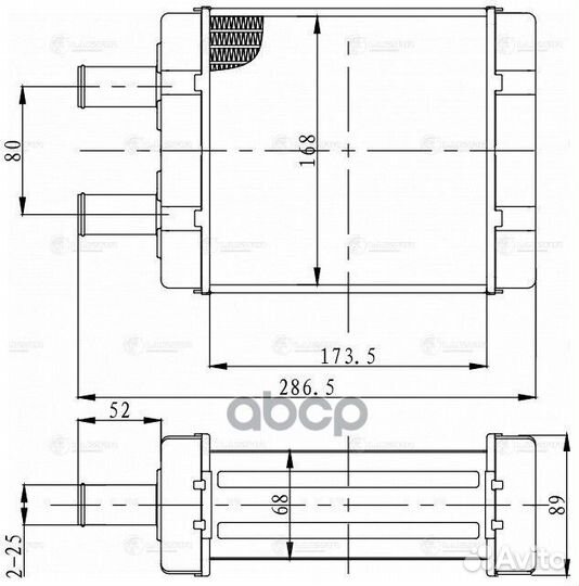 LRH1202 радиатор отопителя Al, 173х168х68мм, а