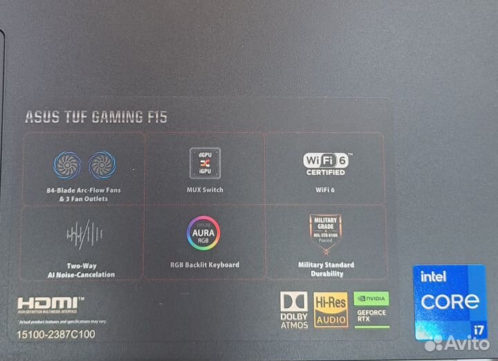 15,6 Ноутбук asus TUF Gaming F15 (FX507ZC24-HN172)