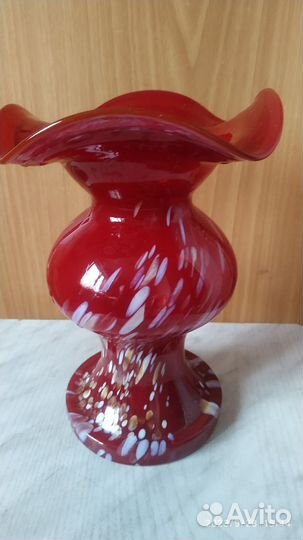 Ваза для цветов цветное стекло СССР