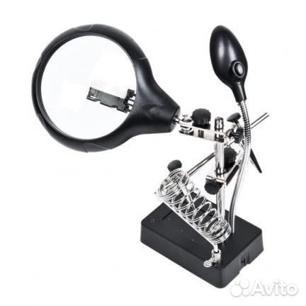 Держатель для пайки с подсветкой и подставкой под