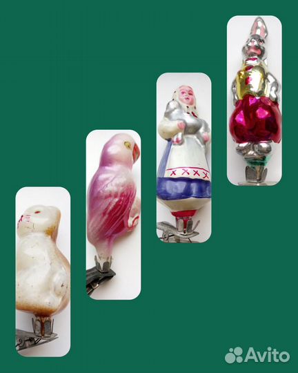 Елочные игрушки на прищепке СССР