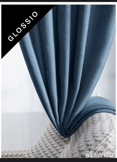 Шторы рогожка бирюза