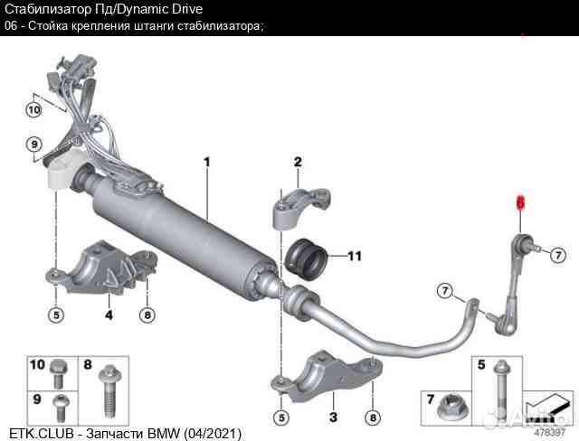 BMW G12 Тяги стабилизатора 31306861485