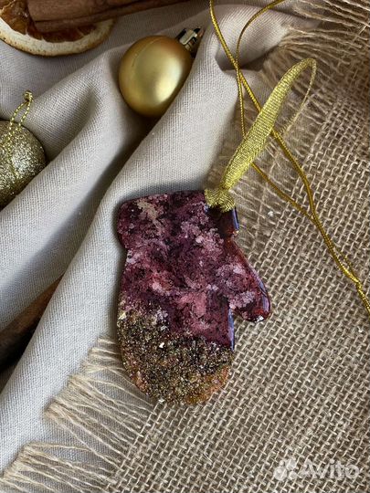 Набор елочных игрушек из эпоксидной смолы