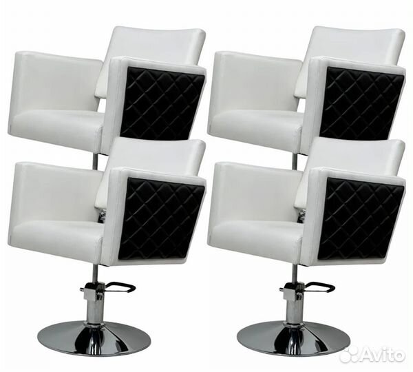 Парикмахерское кресло “комодо” белый и черный