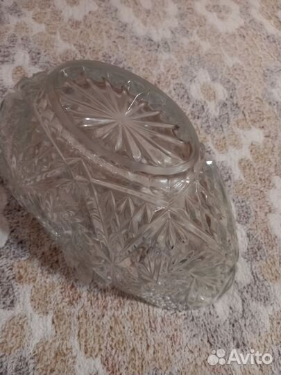 Ваза сервировочная хрустальная Чехословакия