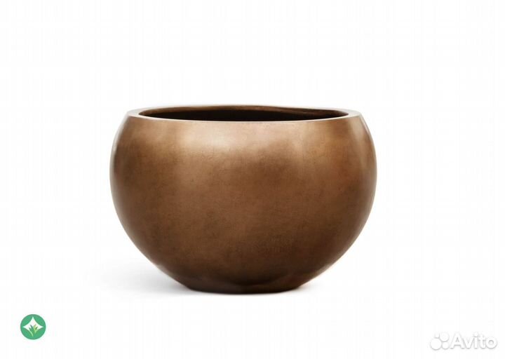 Кашпо Полусфера Золото Матовое