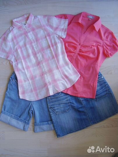 Джинсовая брендовая одежда 42 44 пакетом