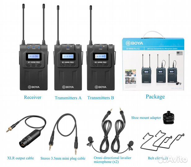 Двойной беспроводной микрофон Boya BY-WM8 PRO-K2