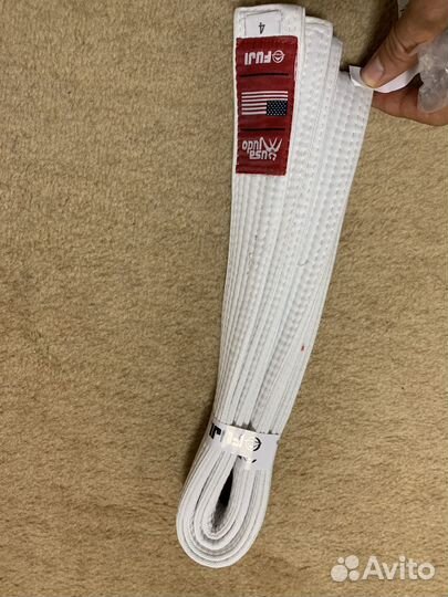 Пояс белый дзюдо fuji