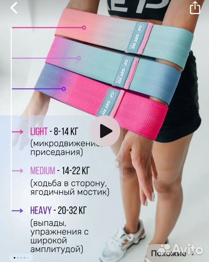 Резинка для фитнеса 3шт