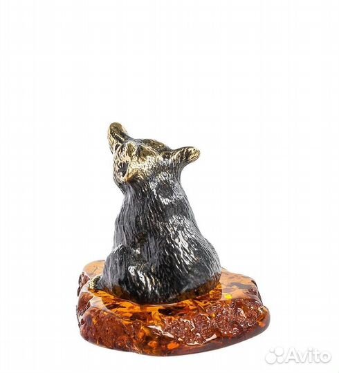 Фигурка Медведь (латунь, янтарь) A2087972