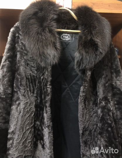 Шуба мутоновая, воротник песец, размер 50-52
