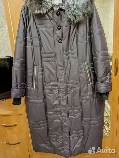Пальто женское зимнее на синтепоне размер 56 -58