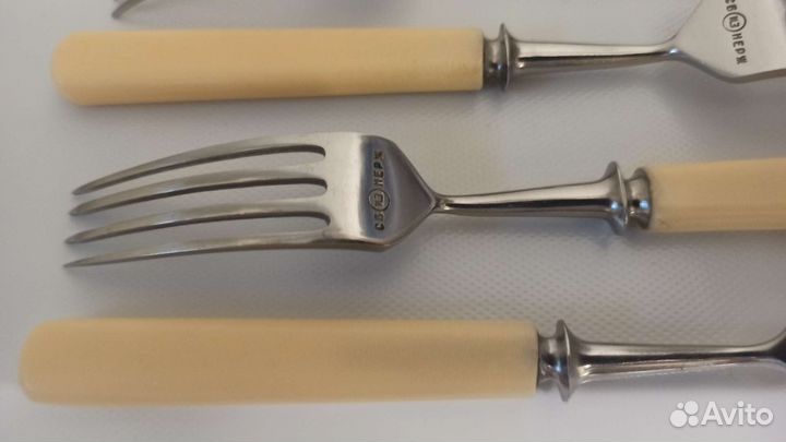 Набор столовых приборов СССР с ручками под кость