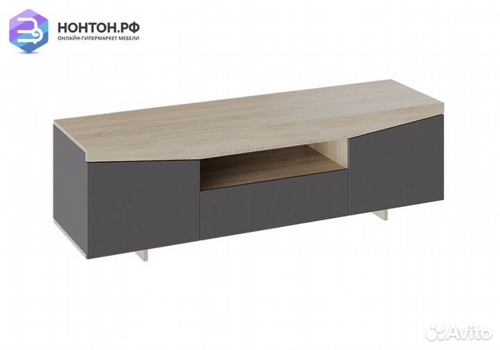 Тумба под тв тип 1 дуб сонома / графит серый