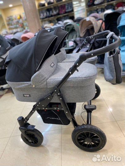 Коляска для близнецов saxo (riko basic) 04 графит