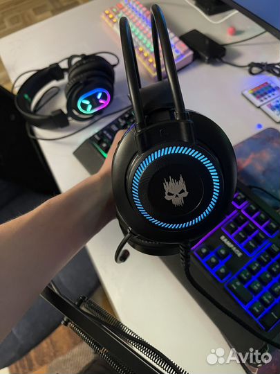 Клавиатура и наушники rampage