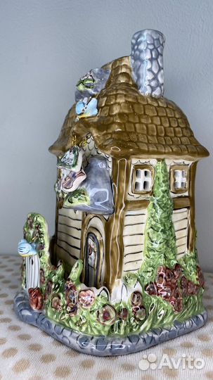 Домик подсвечник керамический