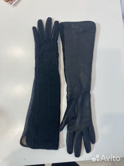 Перчатки теплые кожаные замшевые