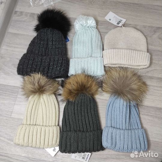 Новая шапка женская теплая бини вязанная