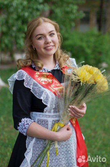 Школьная форма с фартуком синяя