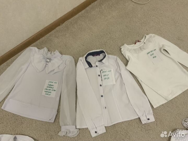 Рубашки для садика и школы для девочки 128-134 см