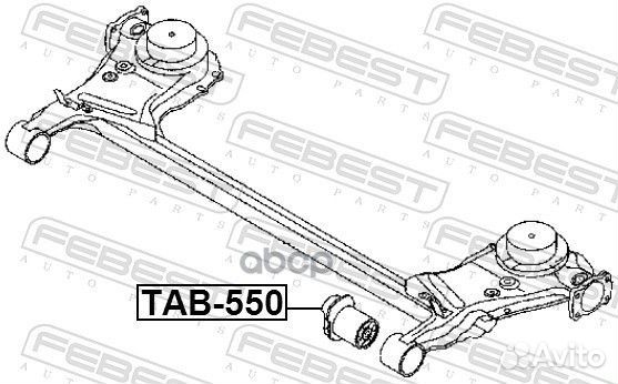 Сайлентблок toyota BB QNC 06- зад.балки. TAB550