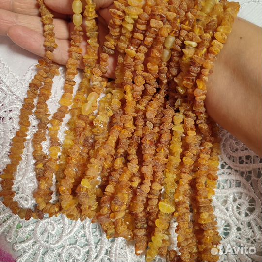 Лечебные бусы из не обработанного Янтаря