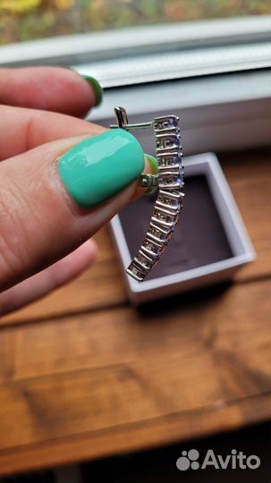 Серьги с натуральными танзанитами. Доставка ноль)