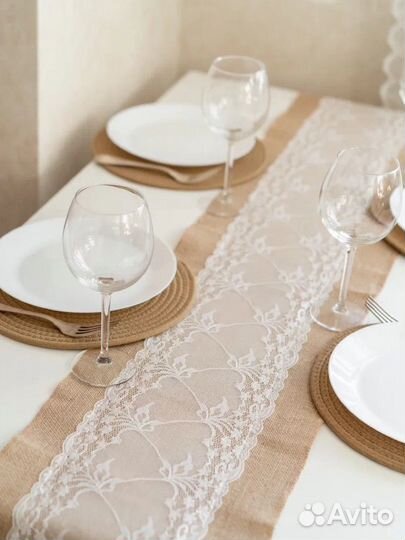 Дорожка на стол джутовая