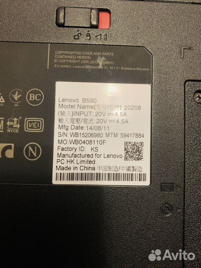 Ноутбук lenovo b590