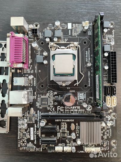 Материнская плата GA-H81M-DS2 c процессором g3220