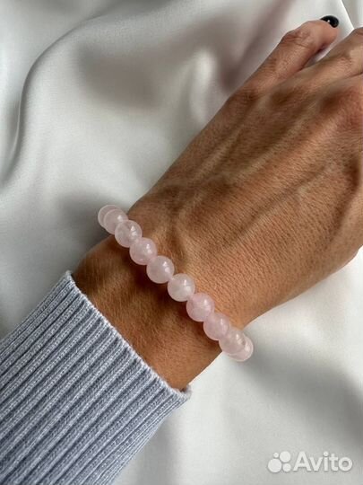 Браслет из натурального розового кварца 