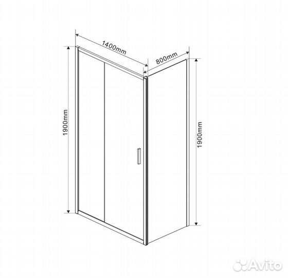 Душевой уголок Garda VSR-1G8014CL, 1400*800