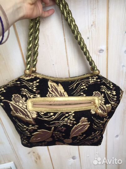 Cумка винтажная бархатная вышивка и пайетки