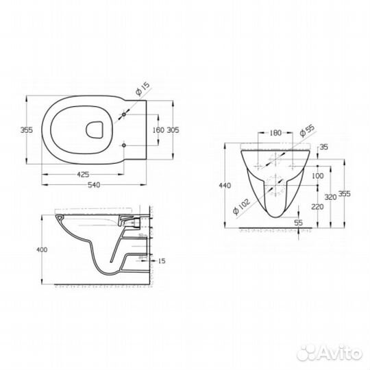 Унитаз подвесной Roca Debba Rimless безободковы