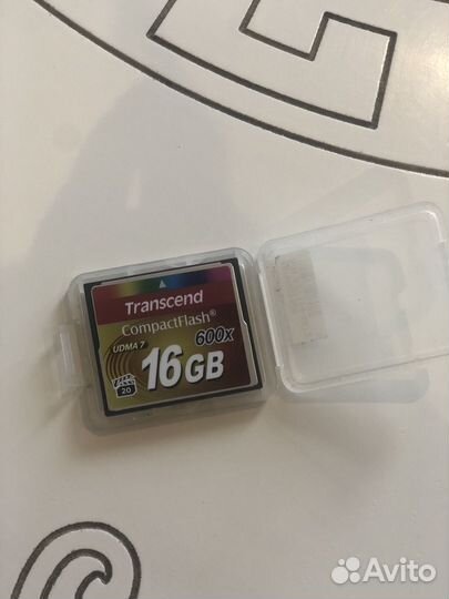 Карта памяти CF Transcend 16 гб, 600X, TS16GCF600