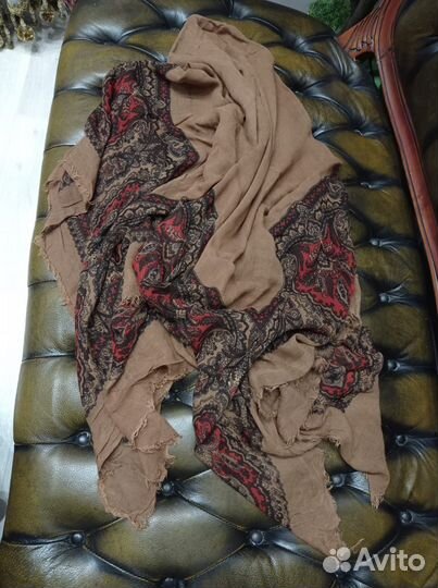 Платок большой шаль 150см шерсть/хлопок ручная