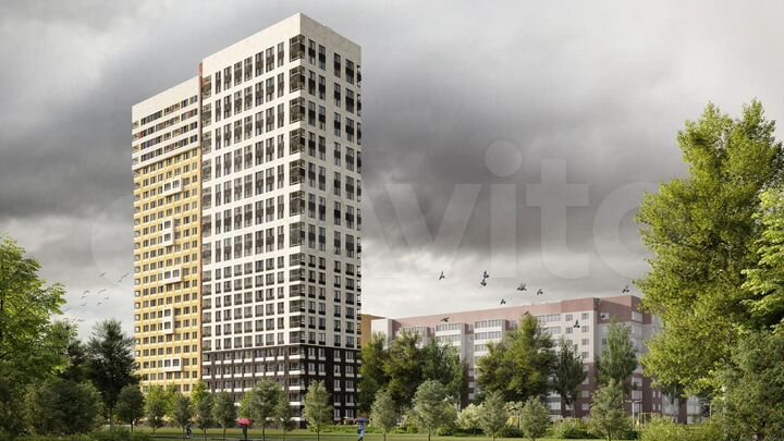 2-к. квартира, 55,4 м², 1/25 эт.