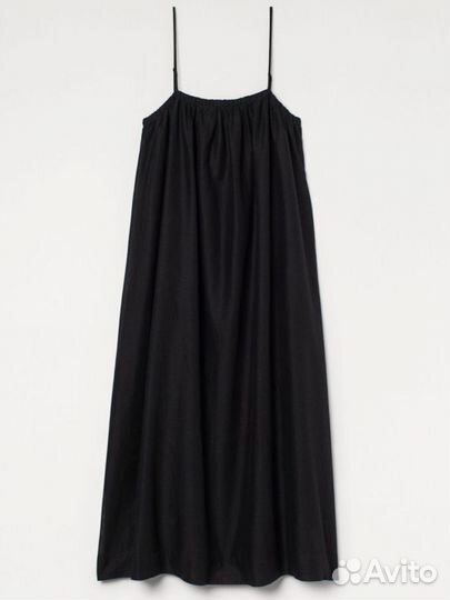 Сарафан из льна льняной черный длинный миди h&m