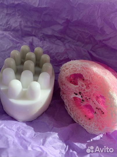 Массажное мыло с люффой ручной работы