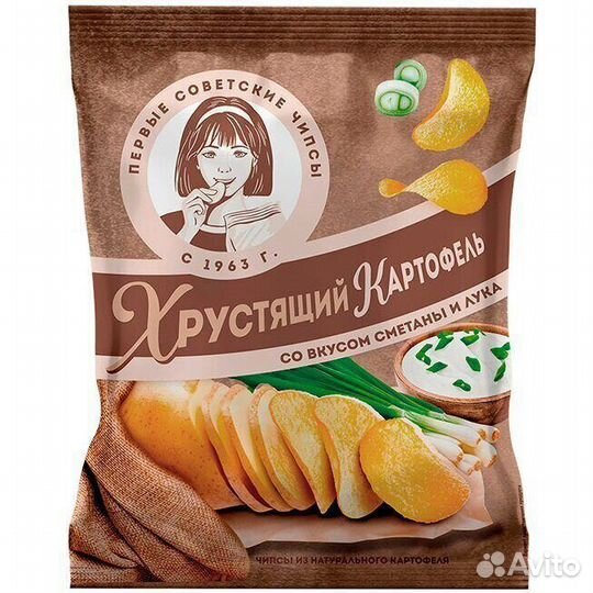 Чипсы Хрустящий картофель Сметаны и Лука 40г
