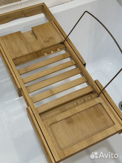 Подставка в ванну под книгу, бокал, телефон