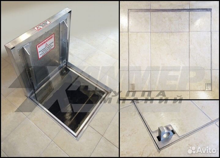 Люк ревизионный напольный Хаммер Макс 900x900 со с