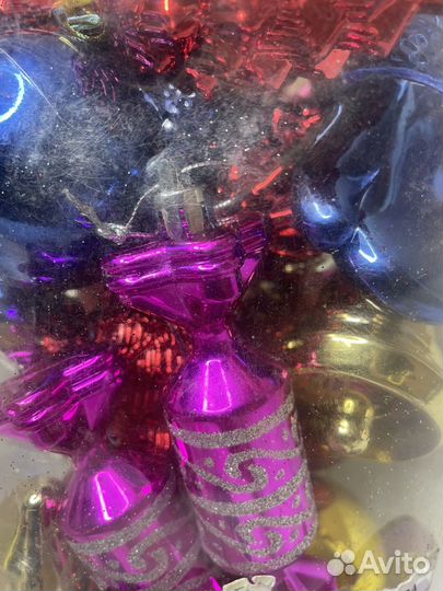 Набор елочных игрушек пластик