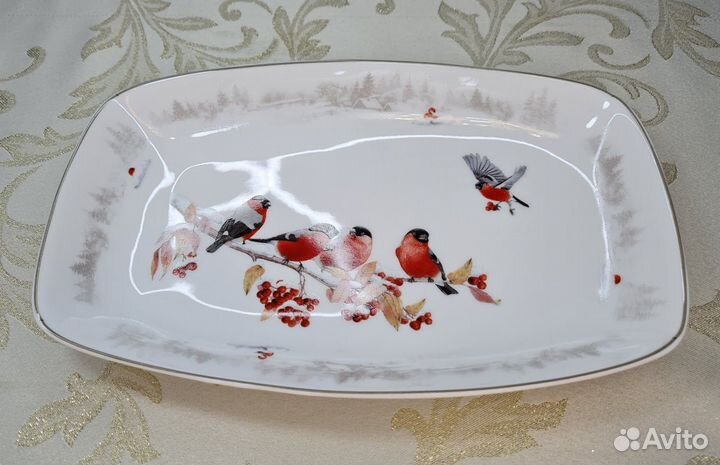 Блюдо Лесная сказка Снегири