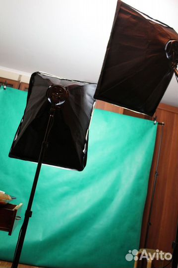 Студийный свет (софтбоксы) и хромокей аренда